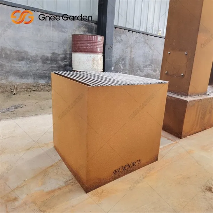 corten steel round metal fire pit