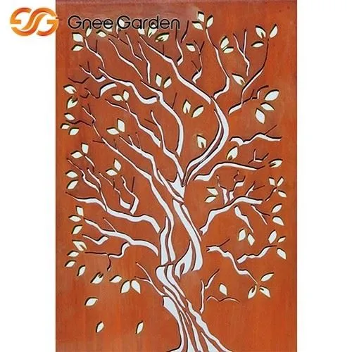 Corten Decorative Metal Wall Art Privacy Screen Panel