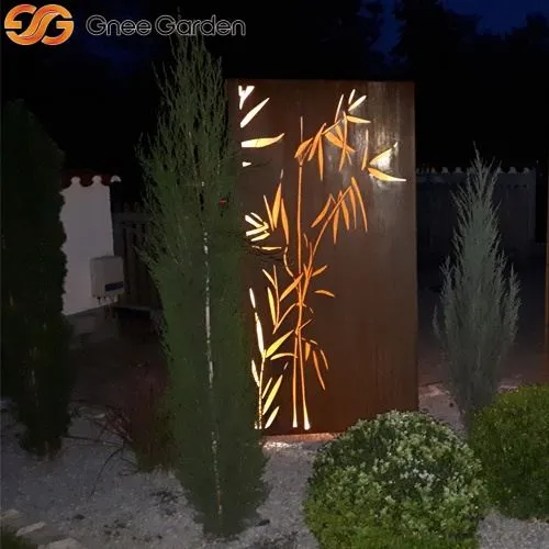 Panells de pantalla Corten Decoratiu amb làser de bambú