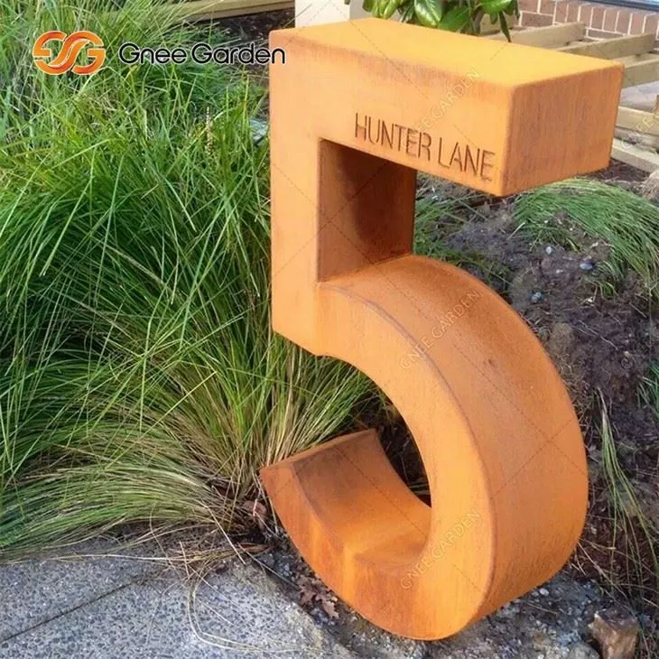 corten steel rusted steel mailbox