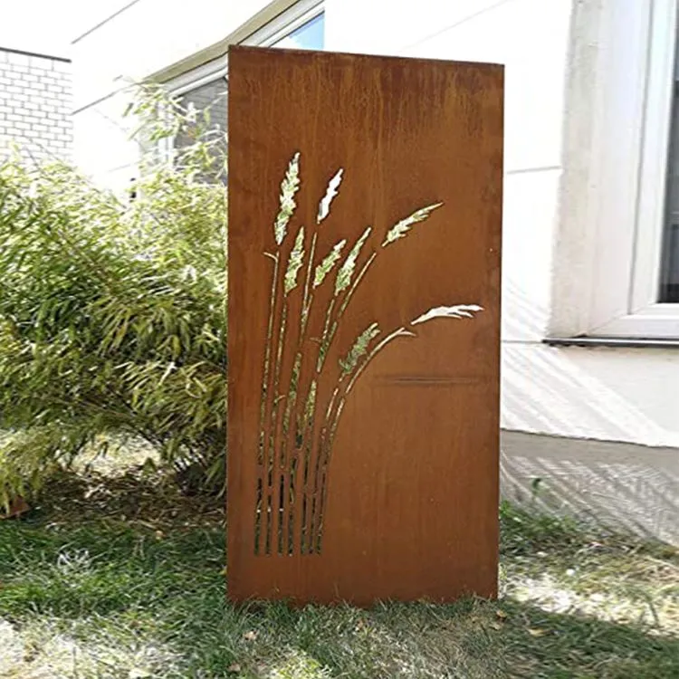 Pantalla de jardí d'acer Corten rectangular personalitzada