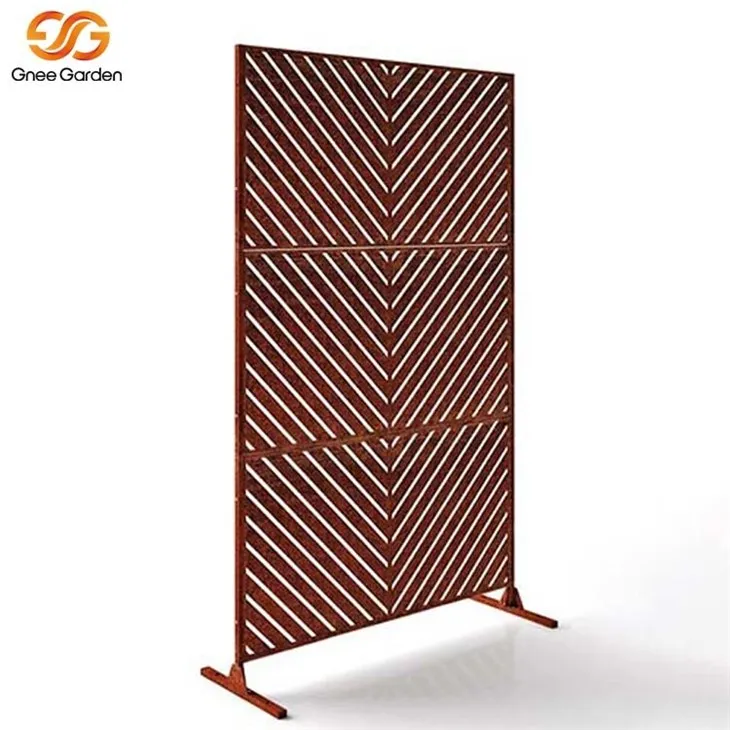 Garden Privacy Corten Steel Screen Panel