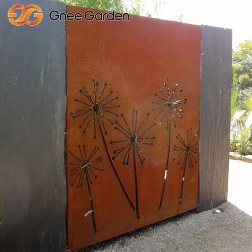 Corten Steel Rusty Metal Screen Metal Dandelion Ornament Board