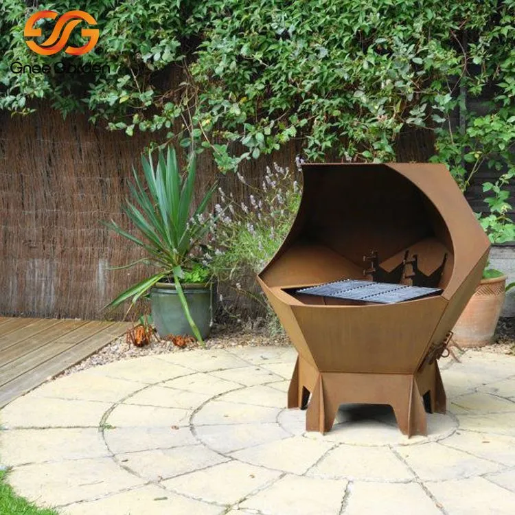 Disseny creatiu de barbacoa d'acer Corten