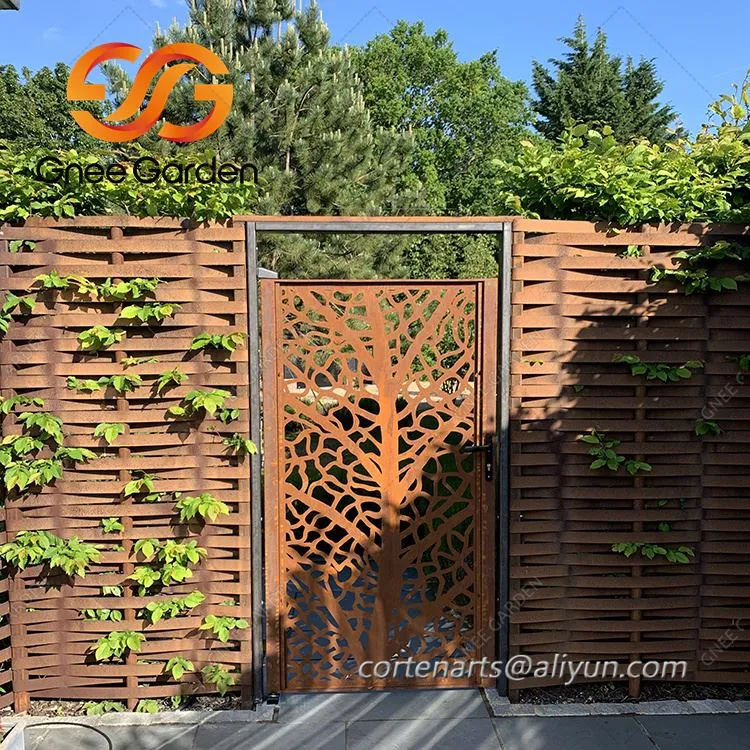 Porta de jardí personalitzada d'acer Corten