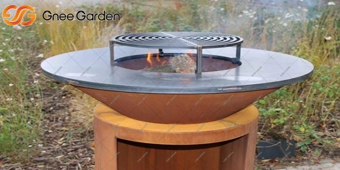 Corten Steel fire pit bbq grill Corten Steel fire pit bbq grill