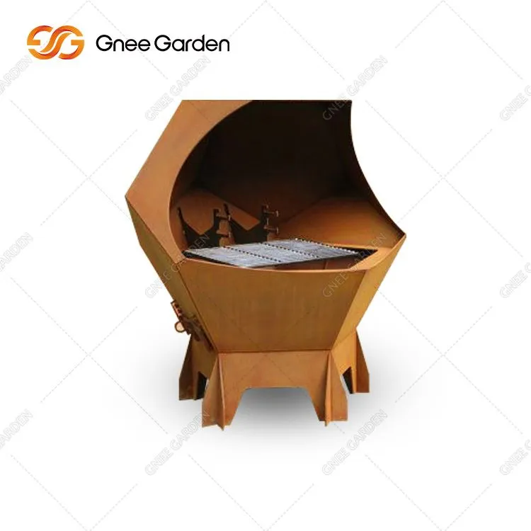 Gran graella exterior d'acer Corten