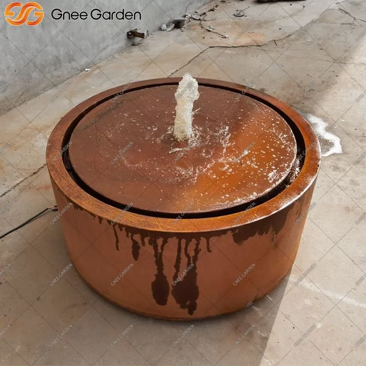 Característica d'aigua de Corten a l'aire lliure amb bomba integrada