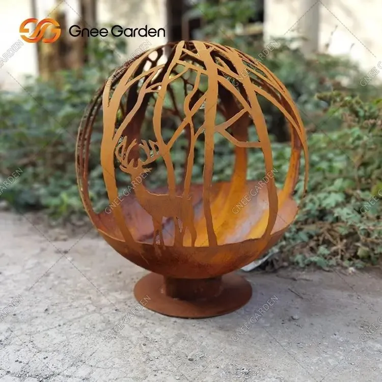 Esfera de foc d'acer Premium Corten per a ús del jardí