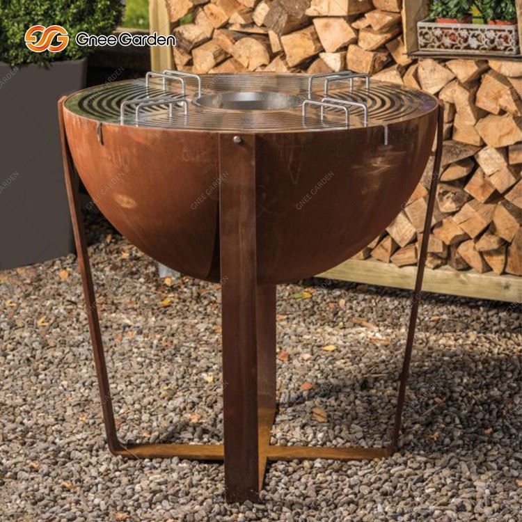 Round Corten Steel Outdoor BBQ Portable Fire Pit Bowl best