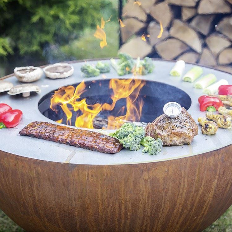 Rusty Corten Steel BBQ Grill
