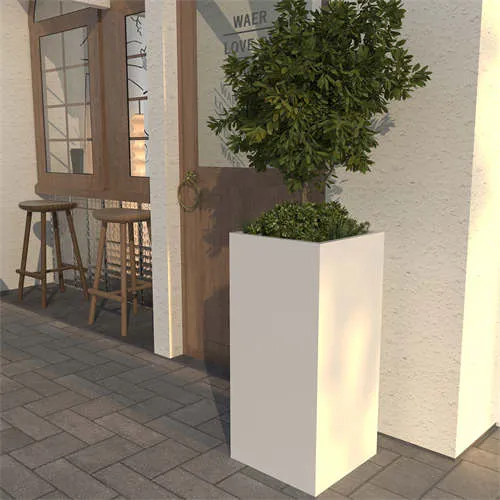 Jardinera llarga blanca decorativa personalitzada